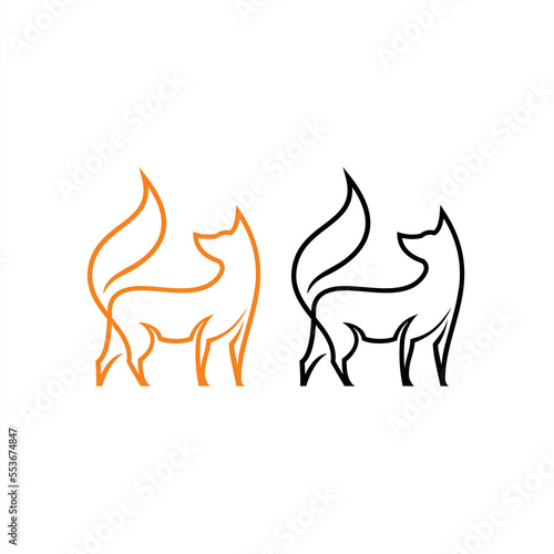 Creative Monoline Icon or Logo for Fox or Wolf Concept	