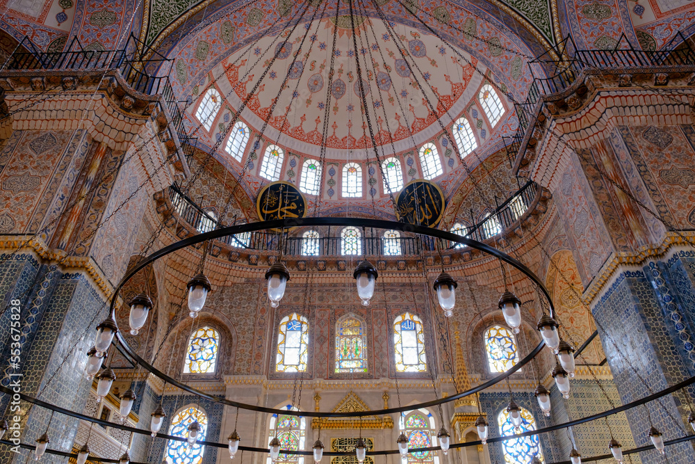 interior of the new mosque in istanbul