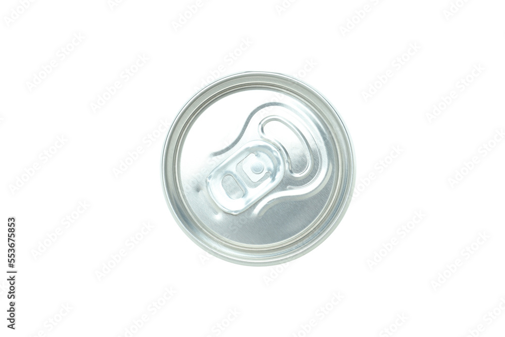 Blank can, close up and top view, isolated on white background Blank can, close up and top view, isolated on white background