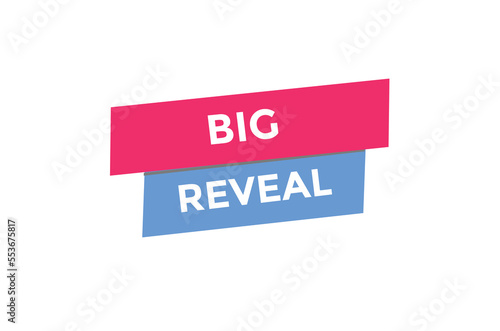 Big reveal button web banner template Vector Illustration 