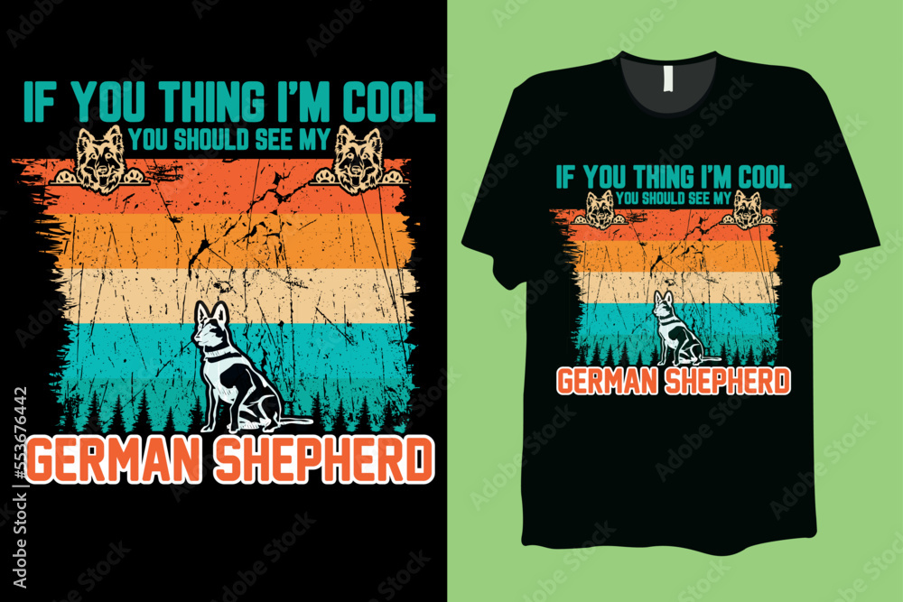 Fototapeta premium German Shepherd T-Shirt Design