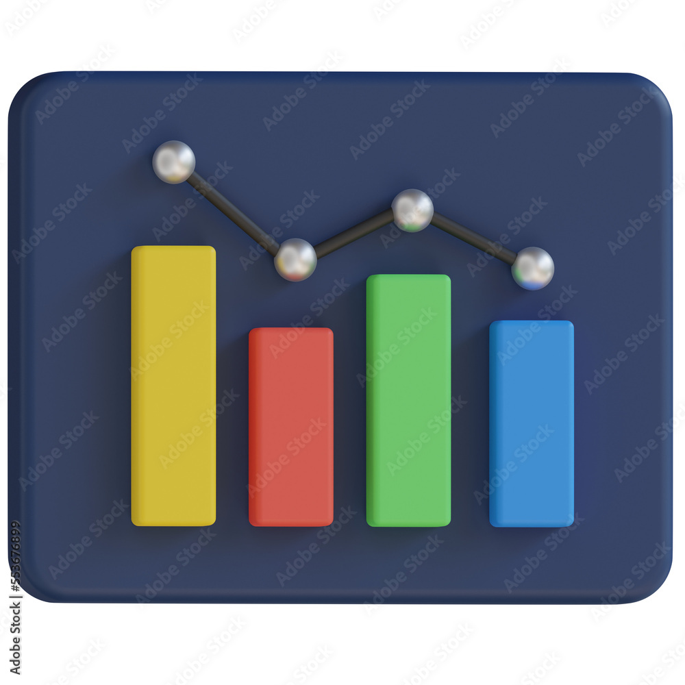 analytical bar chart 3d render icon with transparent background analytical bar chart 3d render icon with transparent background