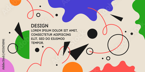 Modern geometric composition of various shapes. Illustration for design. Abstract background in the trend chart.