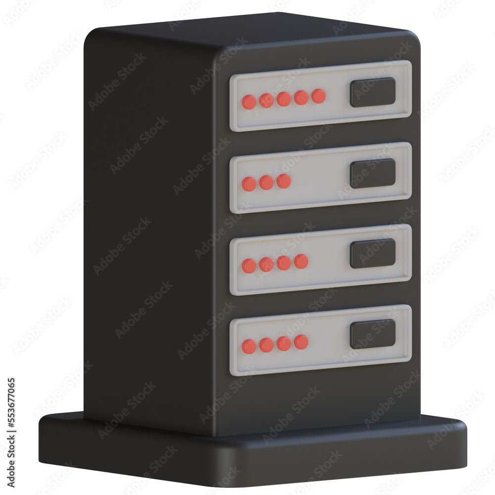 data center 3d render icon with transparent background data center 3d render icon with transparent background