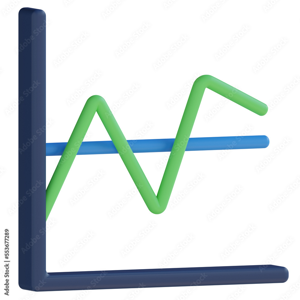 variability chart 3d render icon with transparent background