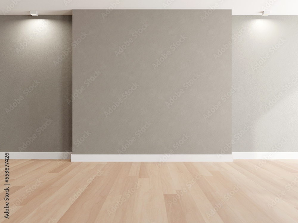 3d rendering of empty room with wooden floor and plain wall. 3d rendering of empty room with wooden floor and plain wall.