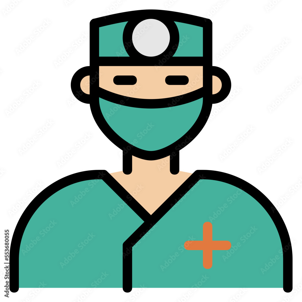 surgeon filled outline icon