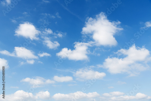 Blue sky with white clouds background