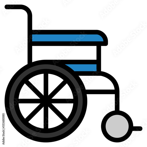 wheel chair filled outline icon