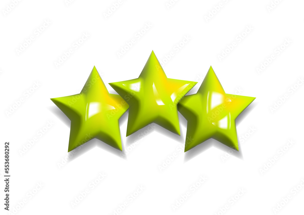 Fototapeta premium Customer rating feedback concept. Five stars review icon set. Realistic 3d design. For mobile applications