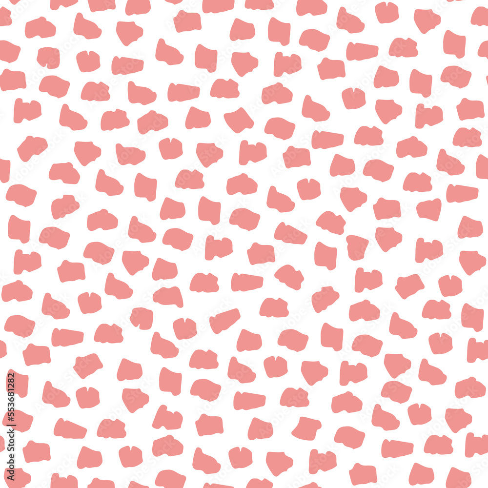 Abstract spotted seamless pattern in pastel colors. Background with pink brush strokes. Vector hand-drawn illustration. Perfect for decorations, wallpaper, wrapping paper, fabric. Abstract spotted seamless pattern in pastel colors. Background with pink brush strokes. Vector hand-drawn illustration. Perfect for decorations, wallpaper, wrapping paper, fabric.