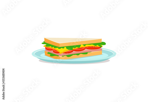 vector of fresh and warm hand made sandwich