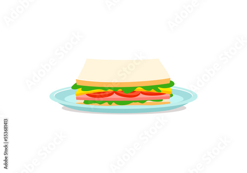 vector of fresh and warm hand made sandwich