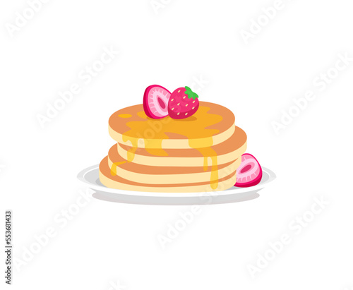 vector of fresh and warm hand made pancake