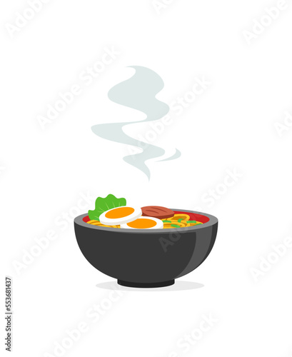 vector of fresh and warm hand made ramen