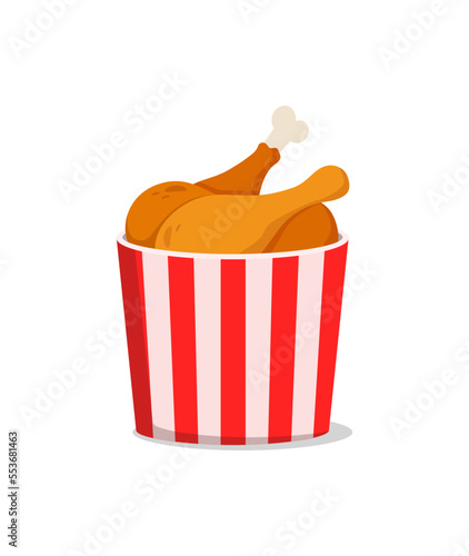 vector of fresh and warm hand made fried chicken