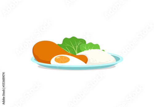 vector of fresh and warm hand made breakfast meal photo