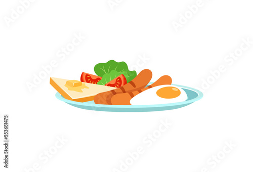 vector of fresh and warm hand made breakfast meal