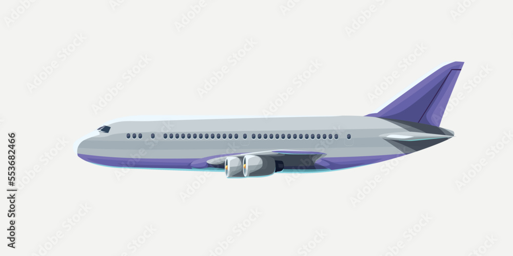 a commercial airplane side view on white a commercial airplane side view on white