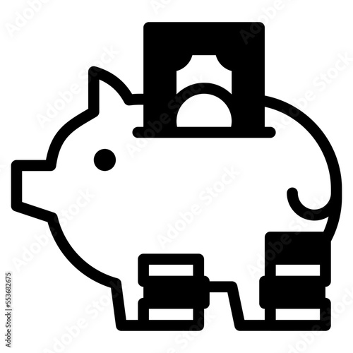 piggybank glyph icon