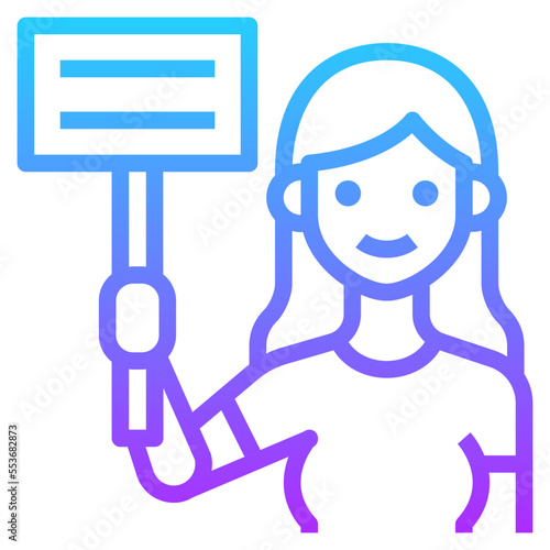 protest gradient line icon