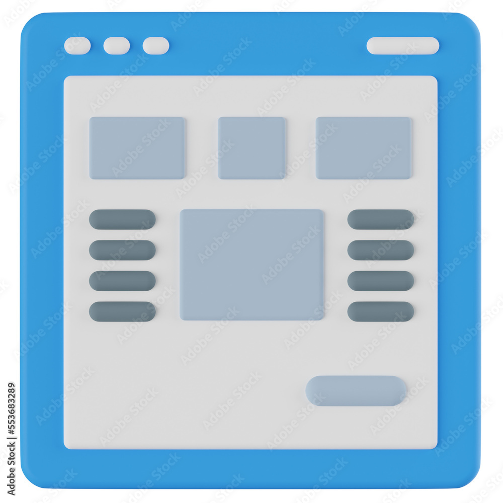 page layout 3d render icon with transparent background page layout 3d render icon with transparent background