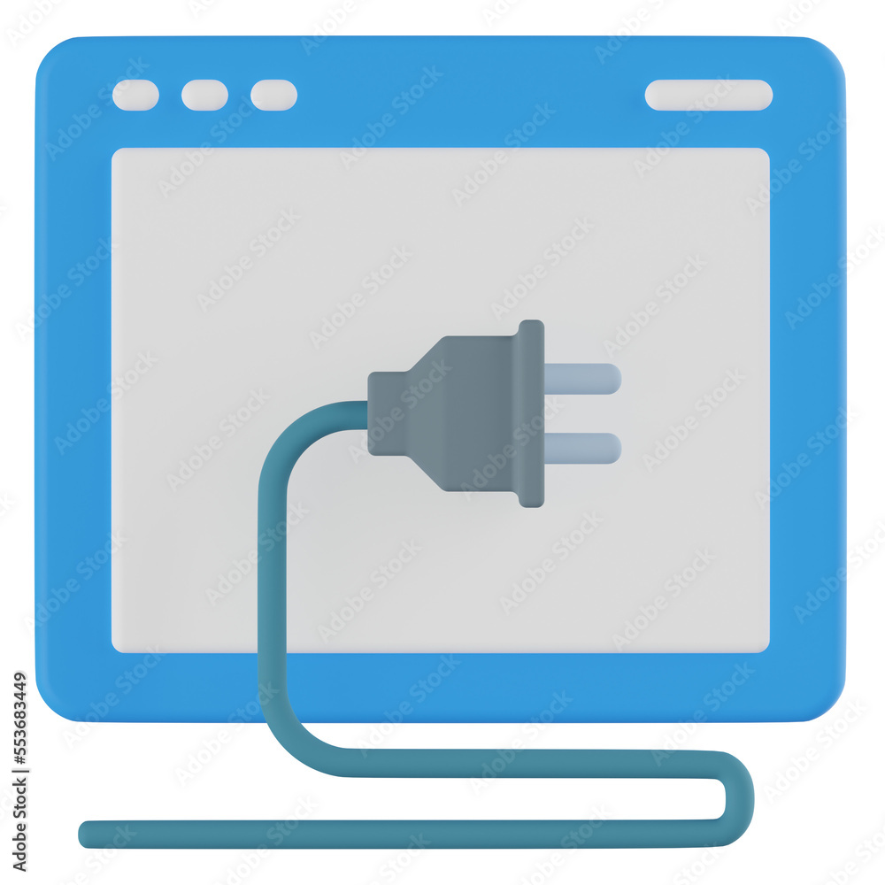 web plugin 3d render icon with transparent background web plugin 3d render icon with transparent background