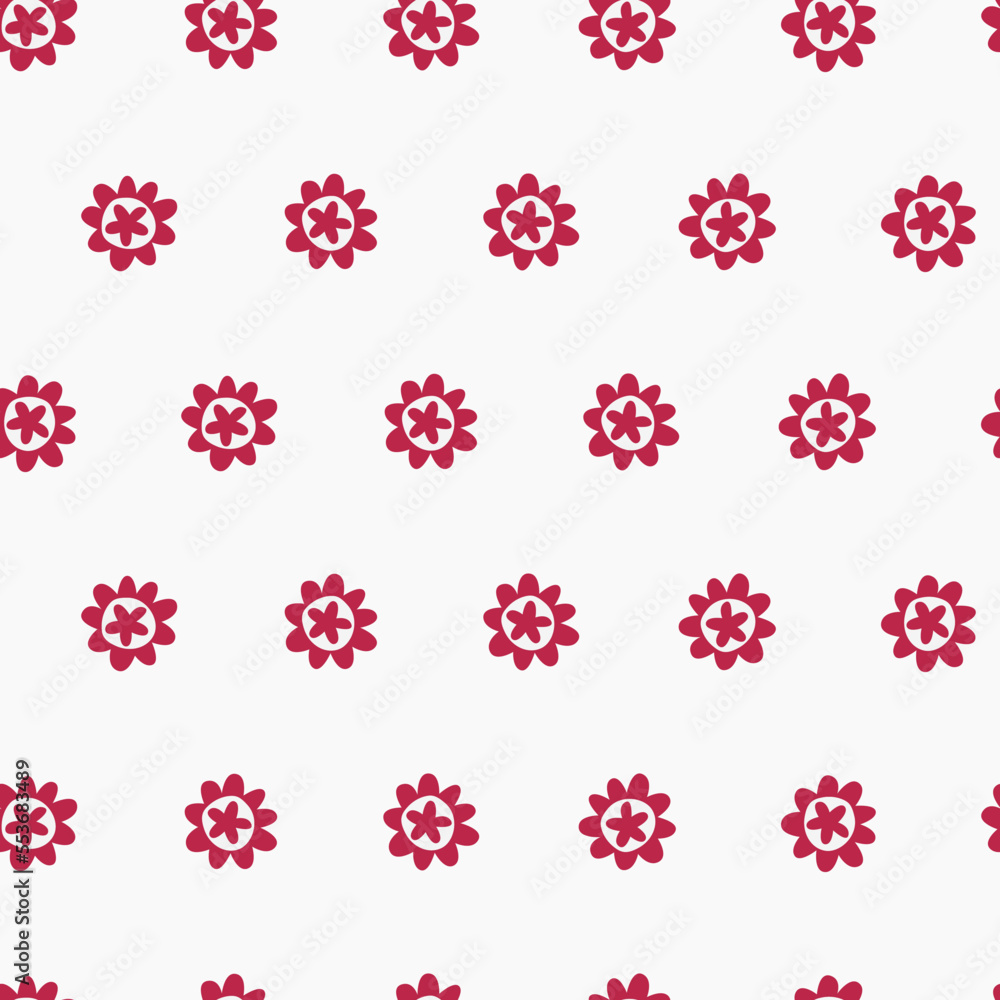 Seamless pattern. Hand drawn rings decorated with patterns in Color of The Year, Viva Magenta in Scandinavian style, holidays concept. For wrapping paper, other design projects Seamless pattern. Hand drawn rings decorated with patterns in Color of The Year, Viva Magenta in Scandinavian style, holidays concept. For wrapping paper, other design projects