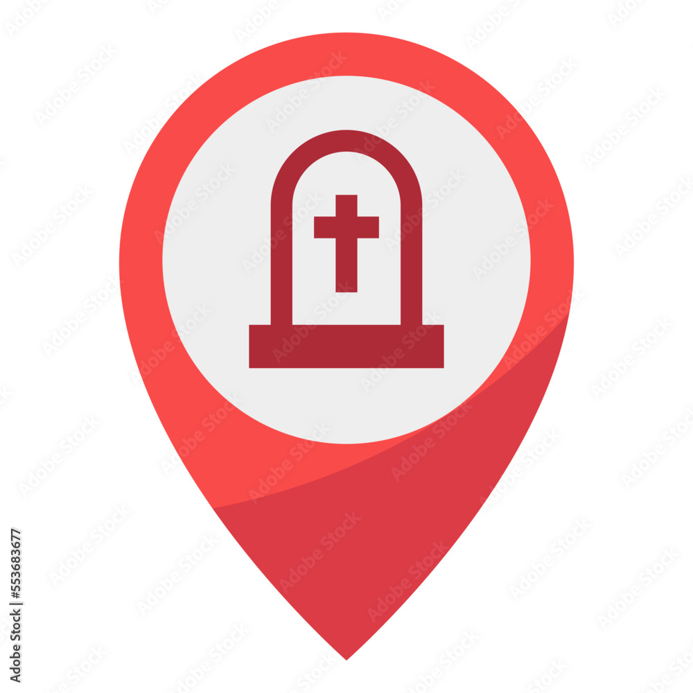 Obraz premium cemetery flat icon
