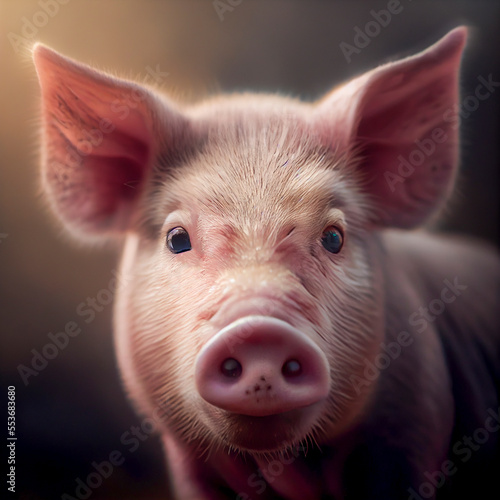 Portrait of a pig, generative ai illustration