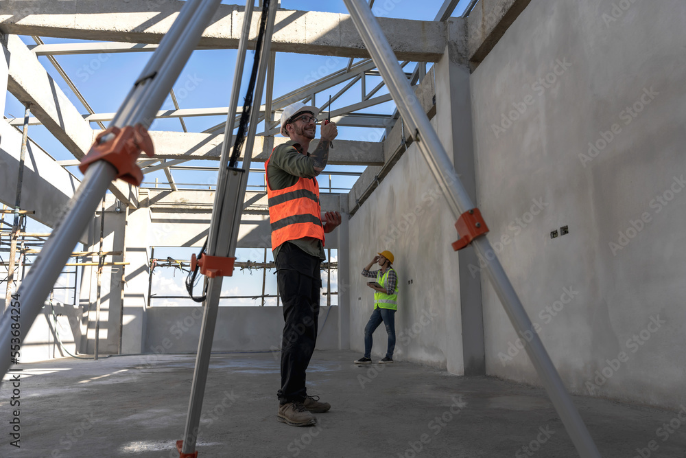 Engineer Construction man checking building project in construction site Engineer Construction man checking building project in construction site