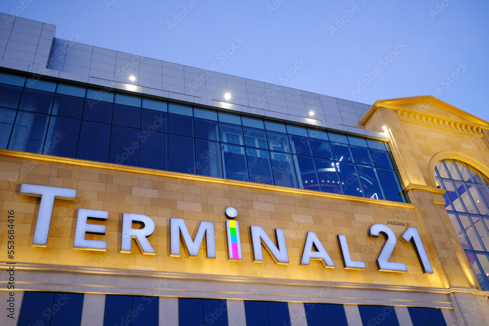 BANGKOK, THAILAND OCTOBER 31, 2022 Terminal 21 Rama 3 Building with