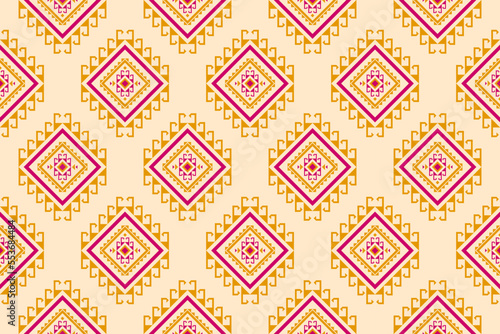 Geometric ethnic oriental seamless pattern traditional. Fabric Aztec pattern background. Indian style. Design for wallpaper, illustration, fabric, clothing, carpet, textile, batik, embroidery.