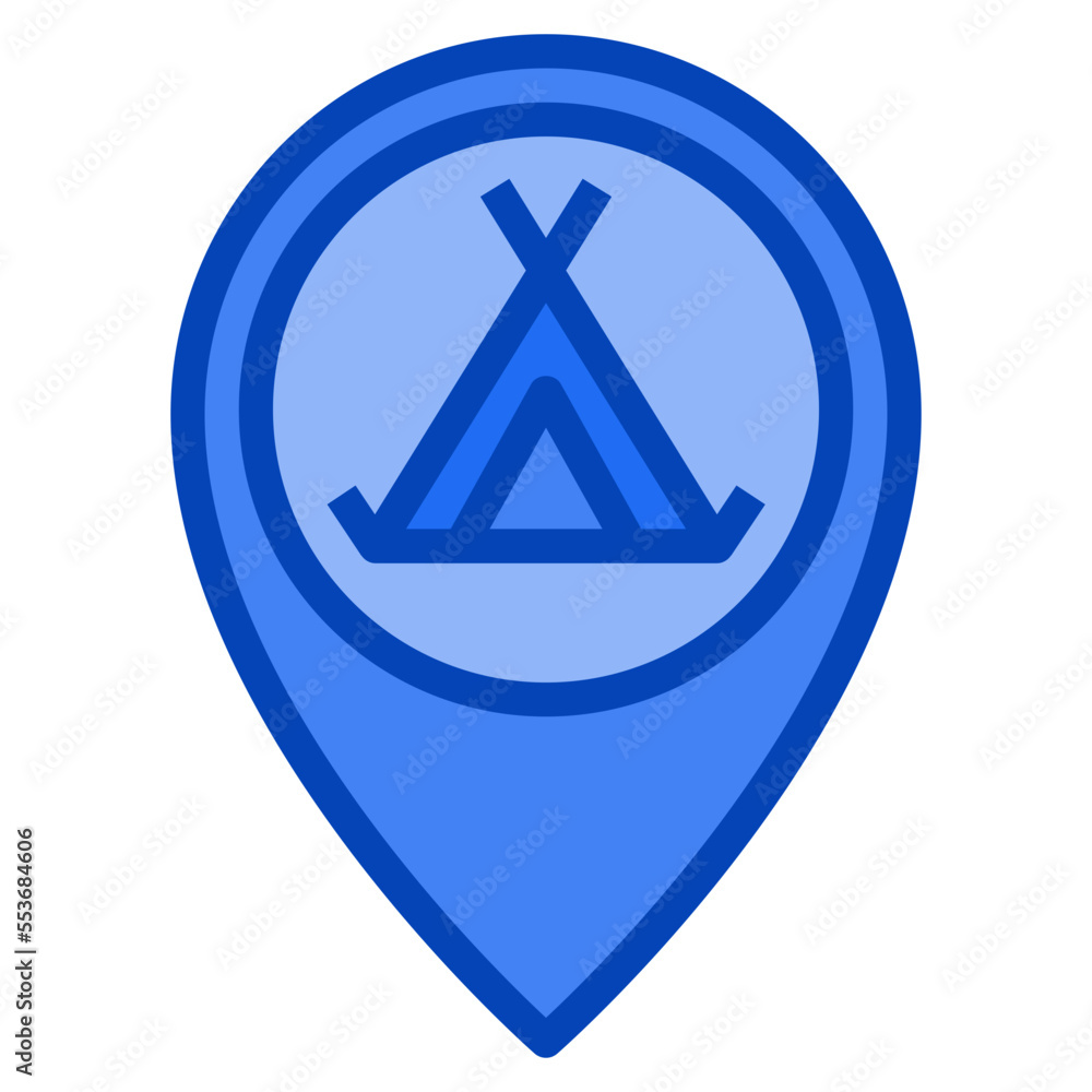 tent blue icon tent blue icon