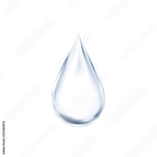 Fotografia Clear Water drop on transparent in Grey color