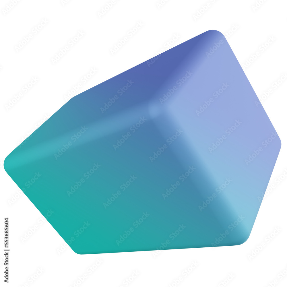 cuboid 3d render icon with transparent background cuboid 3d render icon with transparent background