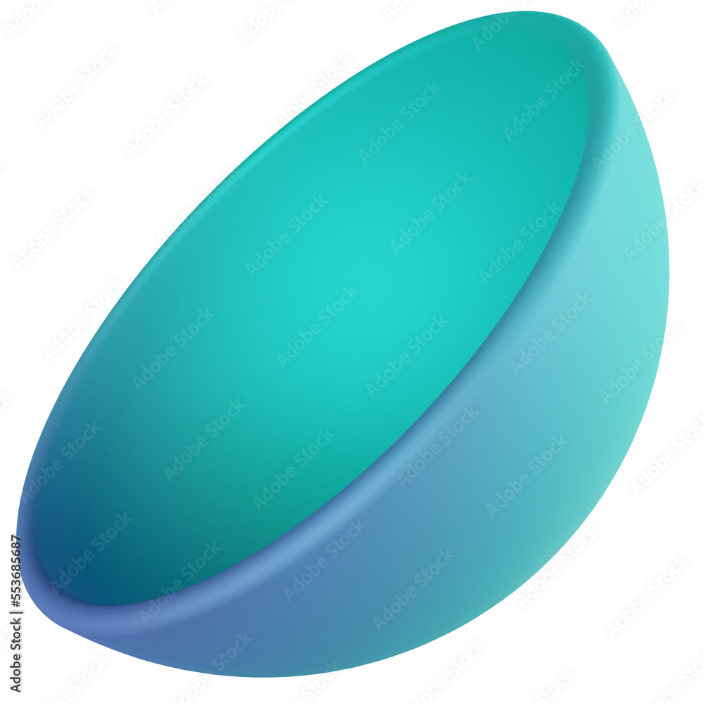 half sphere 3d render icon with transparent background half sphere 3d render icon with transparent background