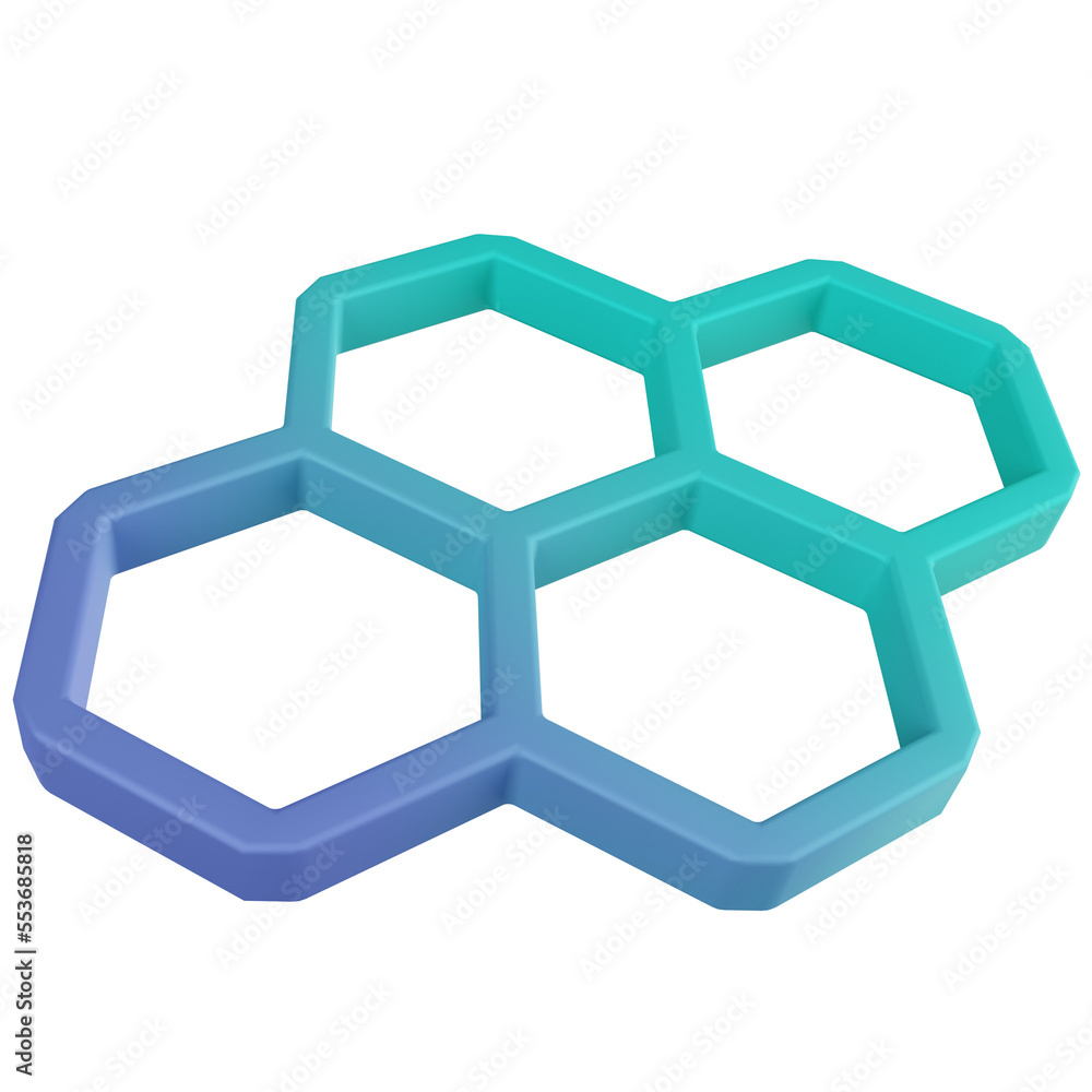 honeycomb 3d render icon with transparent background honeycomb 3d render icon with transparent background