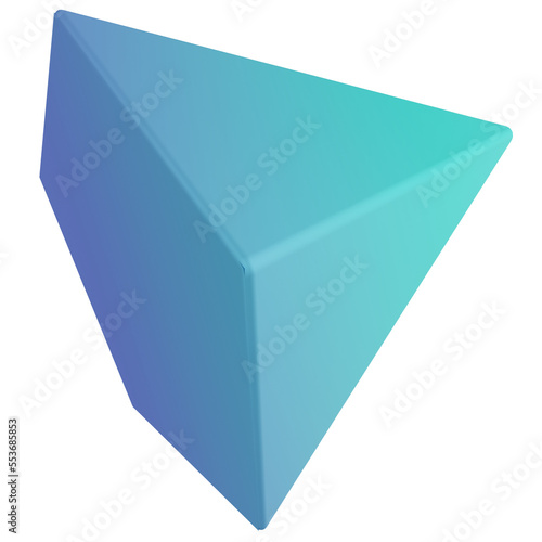 pentagon pyramid 3d render icon with transparent background