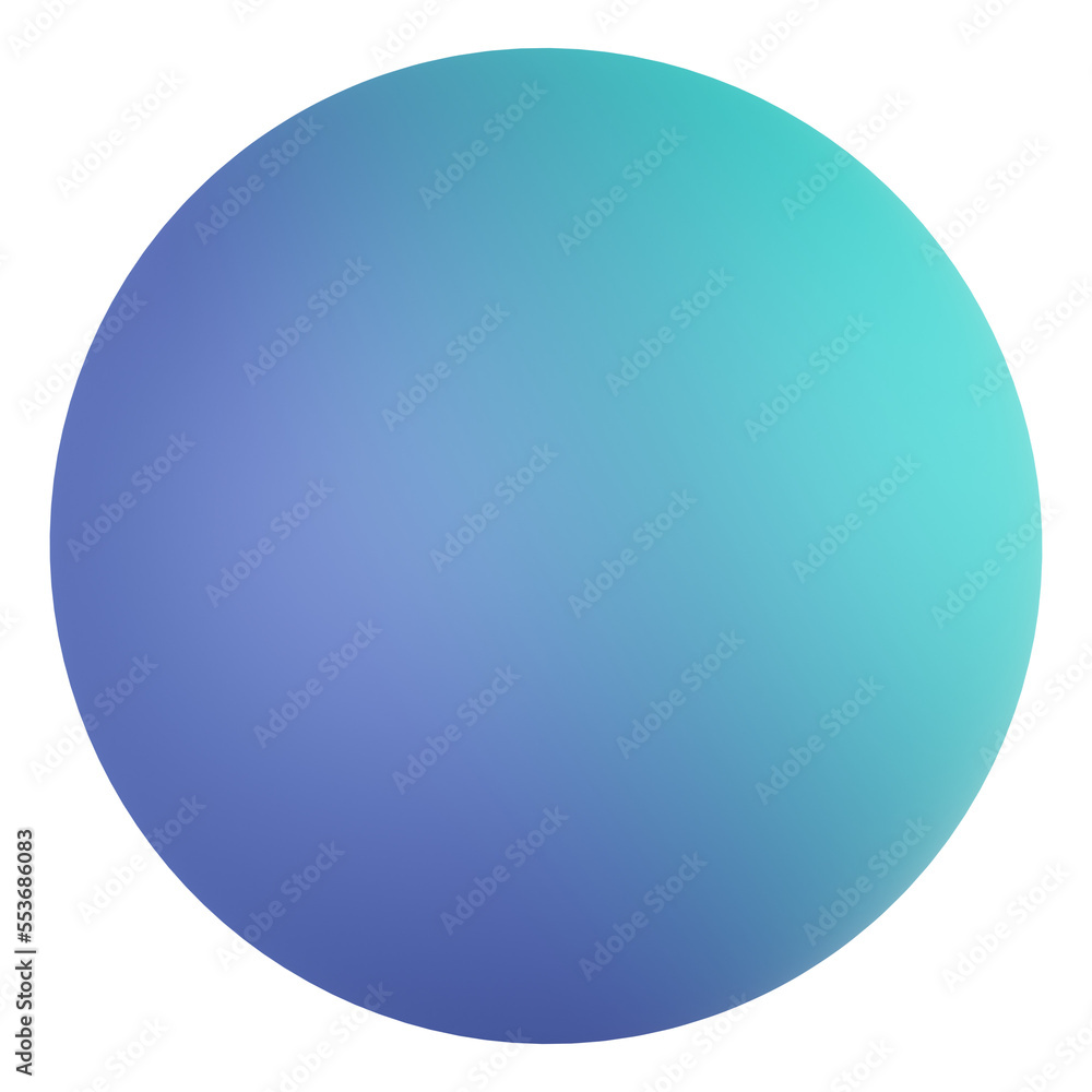 sphere 3d render icon with transparent background