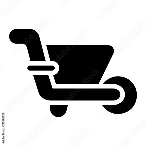 wheel barrow glyph icon