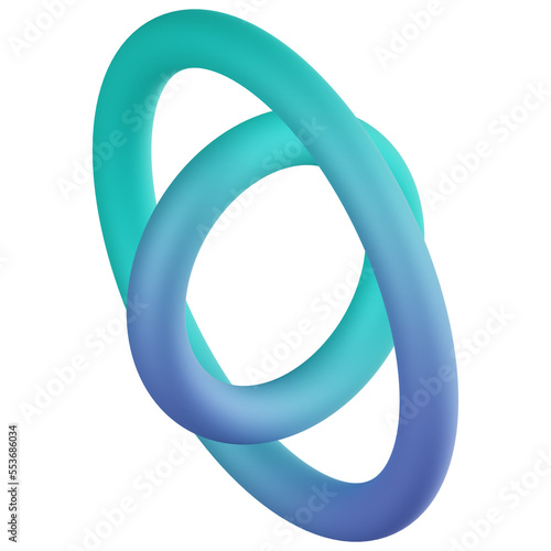 rings 3d render icon with transparent background