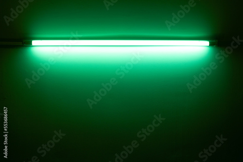 Green Neon Bulb On White Walcopy Stock Photo 2300636447