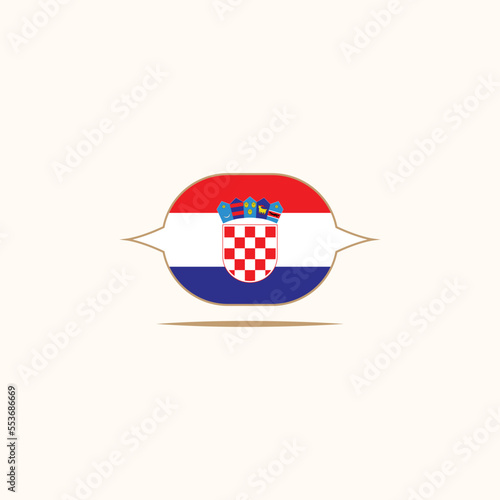 croatia flag vintage logo vector minimalist illustration design, nation flag of croatia logo design
