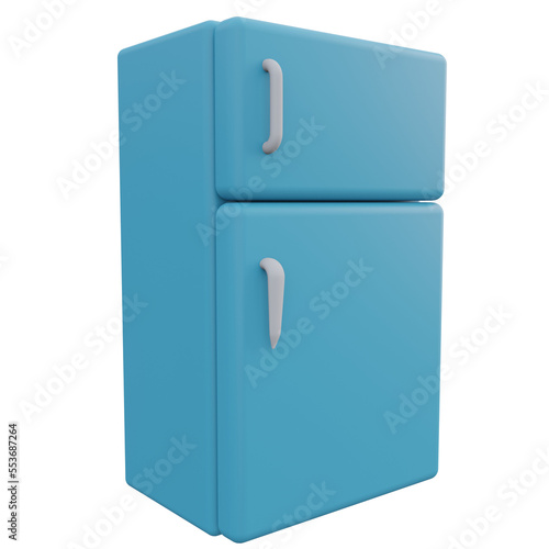 fridge freezer 3d render icon with transparent background photo