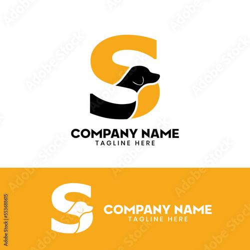 Letter S Dog Logo Design Template Inspiration, Dog Vector, Initial Logo