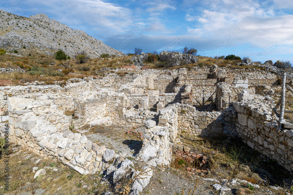 Sagalassos ancient city near Burdur, Turkey. Ruins of the Upper Agora in the roman city.