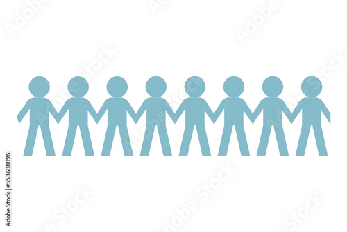 People chain isolate on transparent  background.