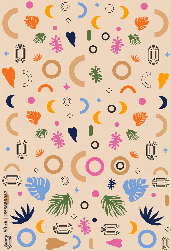 Abstract trendy exotic floral jungle pattern. Abstract trendy exotic floral jungle pattern.