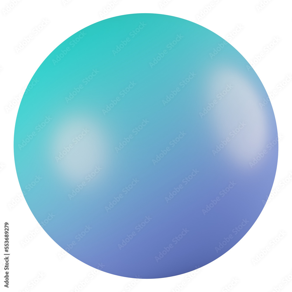 sphere 3d render gradient color